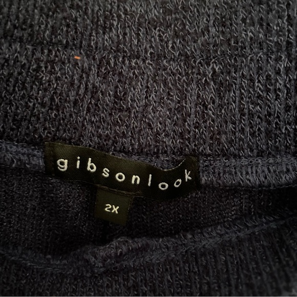 Gibsonlook Navy Blue Knit Elastic Waist Pull On Wide Leg Crop Pants Size 2X - Picture 3 of 5